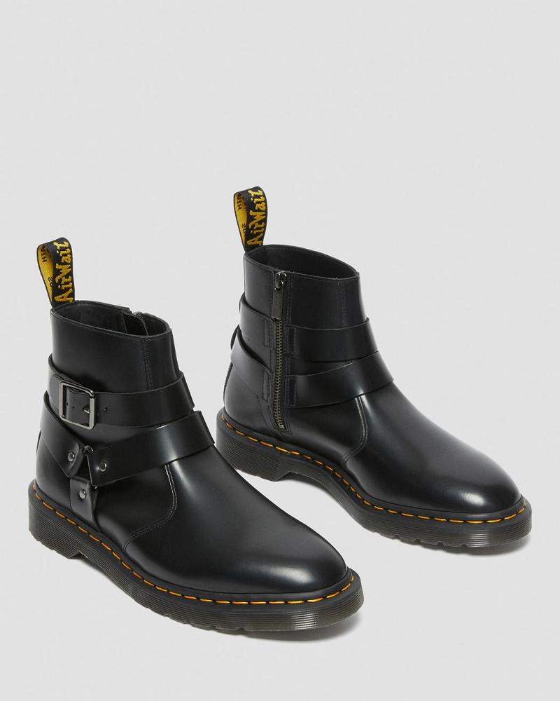 Dr Martens Jaimes Læder Harness Ankelstøvler Herre Sort | DK 444AHK